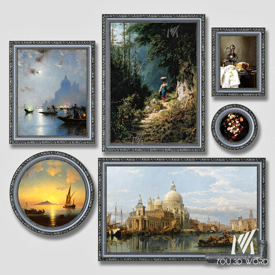 Set of classic paintings